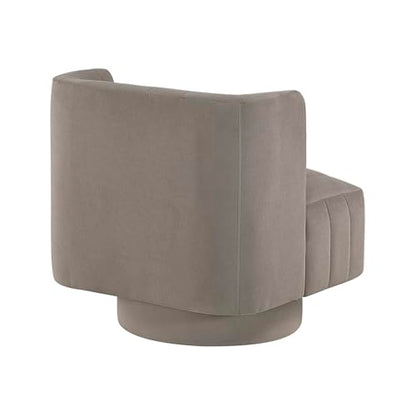 Lexicon Swivel Accent Chair, Textured Fabric Upholstered 360 Degree Swivel Barrel Chair with Channel Tufted, Comfort Seat, for Living Room, Bedroom, Office, Easy Assembly, Taupe - color: Taupe