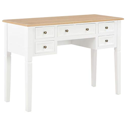 Home Office Desk,Modern Minimalist Style Game Table,Writing Desk for Student Study, Bedroom Dresser,Writing Desk White 43.1"x17.7"x30.5" Wood