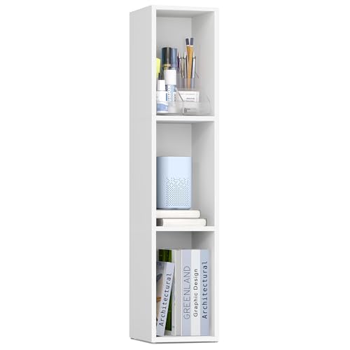 VASAGLE CUSTOS Collection - Bookshelf, 3-Tier Bookcase, Book Shelf, Open Storage Shelf, 9.4 x 7.9 x 37.3 Inches, for Living Room, Home Office, Dining Room, Cloud White ULBC523W01 - color: Cloud White, size: 3 Tiers (7.9"W)