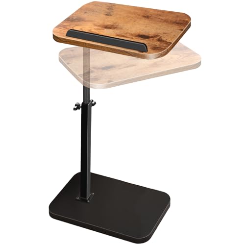 Small End Table Adjustable Height Side Table for Small Spaces | 90° Flip-Over Panel Side Table 360° Swivel TV Tray Couch Tables that Slide Under, Food Snack Trays for Sofa Bed Living Room - size: 11.8 inch X 15.7 inch