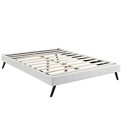 Ergode Loryn Platform Bed | Solid Wood Frame | Vinyl Upholstery | Slat Support System | No Box Spring Needed | Memory Foam Compatible | Stylish Headboard Options | Ideal for Modern Bedrooms