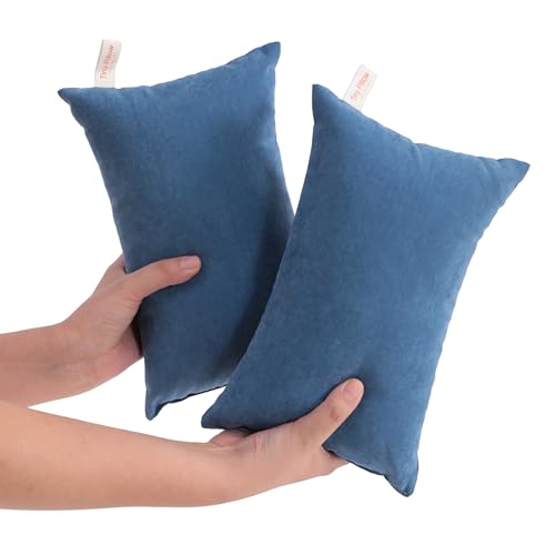 NTBAY Tiny Pillows, Down Alternative 7"x11" Microfiber Mini Pillow for Travel, Pets, Soft Machine Washable Small Pillows for Neck, Wrist, Lumbar and Knee, Denim Blue - color: Denim Blue, size: 11"x7"