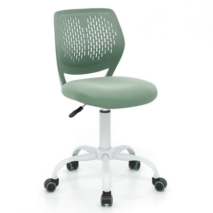 Giantex Kids Desk Chair, Adjustable Children Study Chair, Swivel Armless Mesh Task Office Chair, Computer Desk Chair with Adjustable Height & Lumbar Support (Sage) - color: Sage