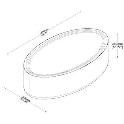 43.7''Oval Faux Marble Coffee Table, Modern Fiberglass Cocktail Table - color: 43.7'' Mars Pattern