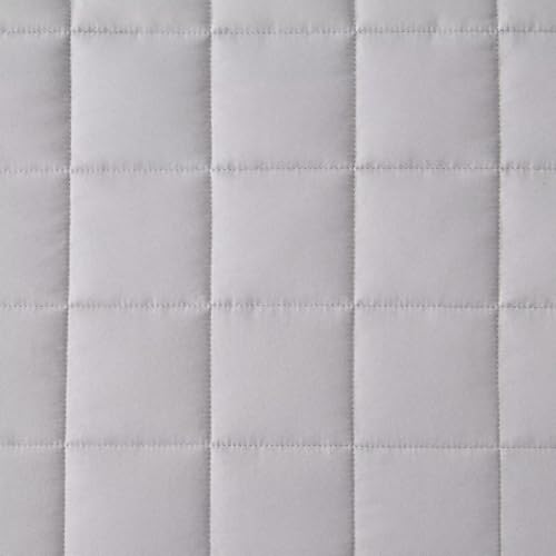 EMME Quilts Twin Size Bedding Sets, Light Grey Bedspread Soft Pre-Washed Quilt Winter Bed Sets, 2 Piece Cozy Reversible Microfiber Bed Coverlet with Pillow Sham (Square Pattern,66"x90") - color: 04-light Grey (Squares Pattern), size: Twin/Twin XL(66" x 90