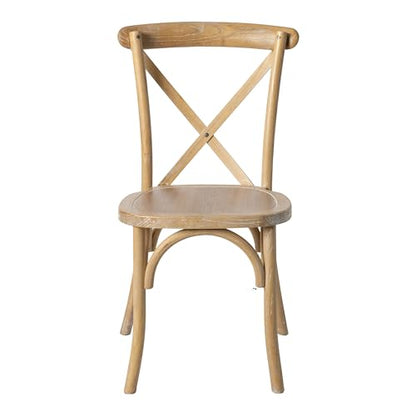 Merrick Lane Bardstown X-Back Bistro Style Wooden Dining Chair for Kitchens and Dining Rooms, High-Back Wood Stackable Kitchen Chair, Natural with White Grain - color: Natural White Grain