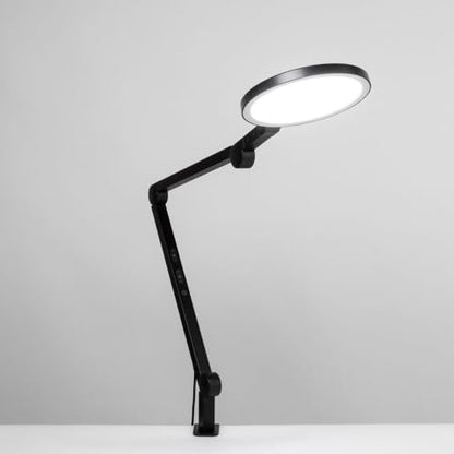 LUME CUBE Edge 2.0 LED Desk Lamp | Dimmable Home Office Desk Light with USB Charging Port & Strong Swing Arm | Adjustable Color Temperature and Brightness | Circle Webcam Light - Black - size: Black - Single