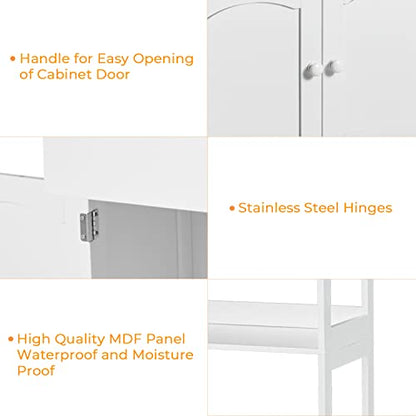 DICTAC Kitchen Pantry Storage Cabinets Freestanding Tall Bathroom Cabinet with Shelves and Drawer 64''H Sideboard Microwave Space Cupboard Organizer for Home Office,White, 23.62x13x64.06inch - size: 23.62x13x64.06inch