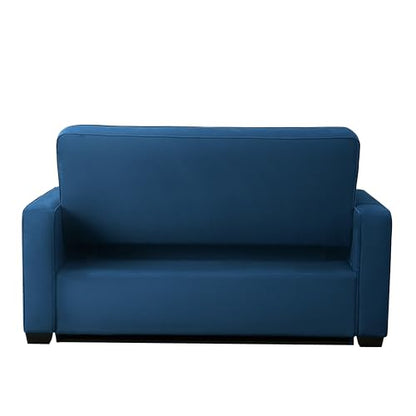 Serta Ainsley 66.5" Convertible Sleeper Loveseat, Full Size, Dreamcoil Comfort, Soft Velvet Fabric, Navy - color: Navy Blue, size: Full Loveseat