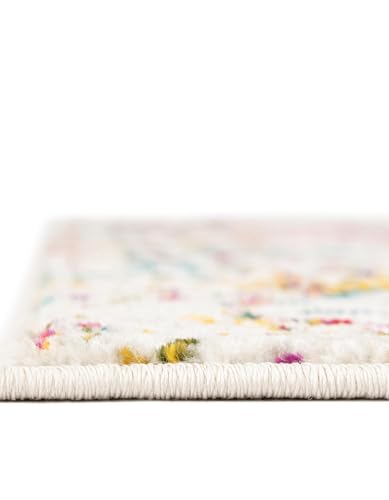 Rugs.com - Arlington Collection Rug – 6 Ft Runner Light Multi Coastal Runner – Distressed Medallion Design for Hallways, Kitchens, and Entryways - color: Light Multi, size: 2' x 6' (Runner)