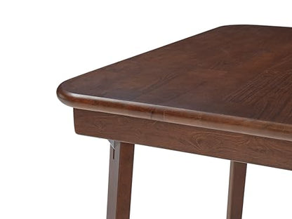 Stakmore Classic Straight Edge Square Folding Card Table 32x32 - No Assembly Wooden Foldable Card Table, Bridge, Board Game, Steel Mechanism, Folding Legs, Space-Saving, Walnut Frame - color: Walnut