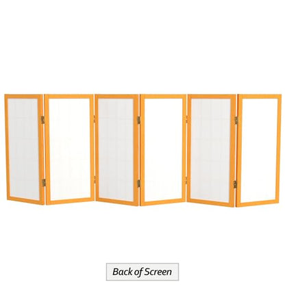 2 ft. Short Desktop Window Pane Shoji Screen - Honey - 6 Panels - color: Honey, size: 6 Panel