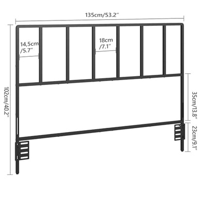 MAHANCRIS Headboard Full Size, Metal Headboards with Universal Adapters, Adjustable Height, Modern Head Board Full Size Only for Bedroom, Black - size: Full