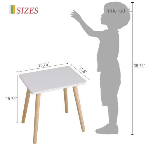 AWASEN Side Table, Small End Accent Table for Living Room Bedroom Office Small Spaces, Modern White Side Table Nightstand with Solid Wood, Easy Assembly, (White) - color: White