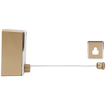 BestAlice Retractable Clothesline, 304 Stainless Steel Retractable Laundry Line Indoor Outdoor Clothes Line, 4.2m/13.8ft Wall Mounted Durable Indoor Balcony Drying Rack(Gold) - color: Gold