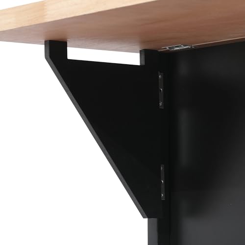 56.5'' Kitchen Island with Drop Leaf, Power Outlet, Embossed Vertical Stripe Rolling Kitchen Cart on Wheels with Deep Drawers and Adjustable Shelves (Black/D) - color: Black/D)