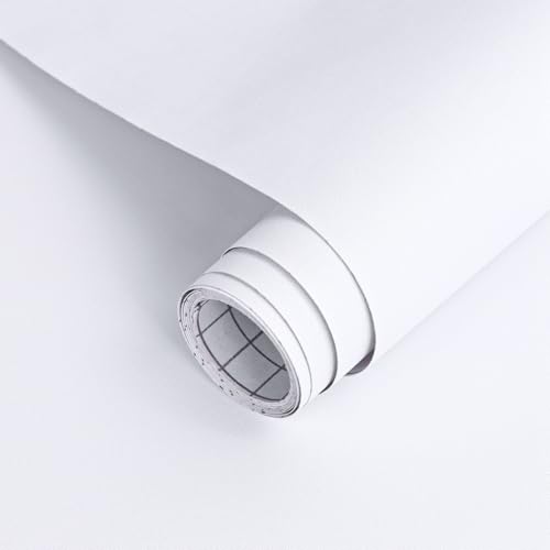 Arthome 11.8"x100" White Contact Paper, Peel and Stick Matte Wallpaper, Self Adhesive Decorative Vinyl Paper for Countertop, Cabinet, Table, Shelves, Furniture Renovate and Wall Covering Decoration - color: White Matte, size: 11.8" x 100"