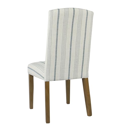 HomePop Classic Parsons Dining Chair - Blue Calypso Stripe (Set of 2) - color: Blue Calypso Stripe, style: Pack of 2