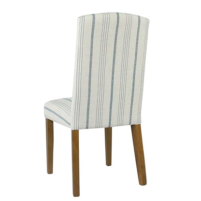 HomePop Classic Parsons Dining Chair - Blue Calypso Stripe (Set of 2) - color: Blue Calypso Stripe, style: Pack of 2