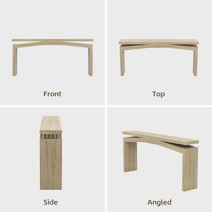 63 Inch Console Table for Entry Way Modern, Light Tan Wood | Farmhouse Entrance Tables Narrow Long, Wooden Couch Table Behind Sofa for Entryway, Living Room - color: Light Tan Wood