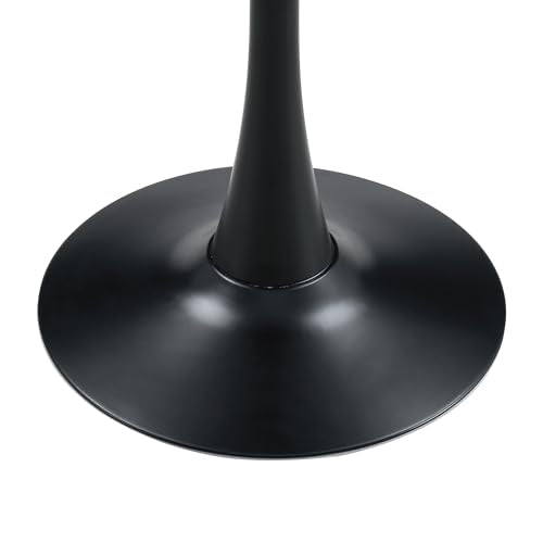 23.6" Round Dining Table, Mid-Century Modern Tulip Table with Thickened Tabletop & Metal Pedestal, Circle Bistro Table for Kitchen, Small Places, Apartments, Cafe - color: Dark Grey, size: 23.6" dining table