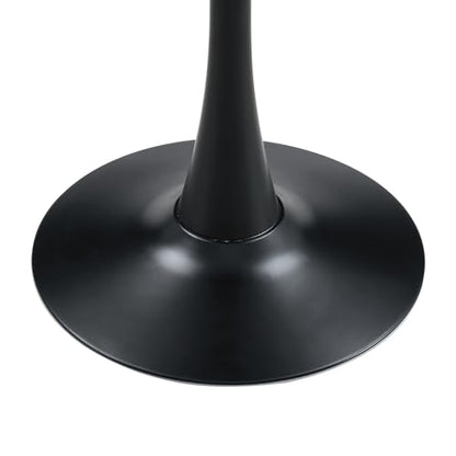 23.6" Round Dining Table, Mid-Century Modern Tulip Table with Thickened Tabletop & Metal Pedestal, Circle Bistro Table for Kitchen, Small Places, Apartments, Cafe - color: Dark Grey, size: 23.6" dining table