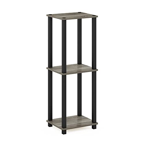 2-Tier Set of 2 Small End Table with Open Shelf, Easy Assembly Toolless Nightstand, Night Stand, Side Table, for Bedroom, Living Room, French Oak - color: French Oak/Black, size: 2 Tier, Set of 2