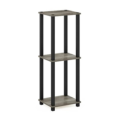 2-Tier Set of 2 Small End Table with Open Shelf, Easy Assembly Toolless Nightstand, Night Stand, Side Table, for Bedroom, Living Room, French Oak - color: French Oak/Black, size: 2 Tier, Set of 2
