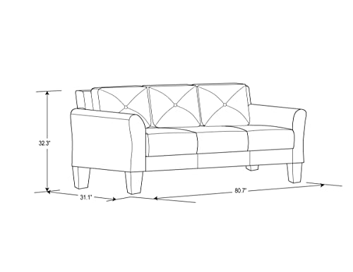 Studio Living Harrington 80.3" Sofa, Transitional Modern, Pocket Coil Comfort, Easy Assembly, Vegan Leather, Java - color: Java, size: Sofa