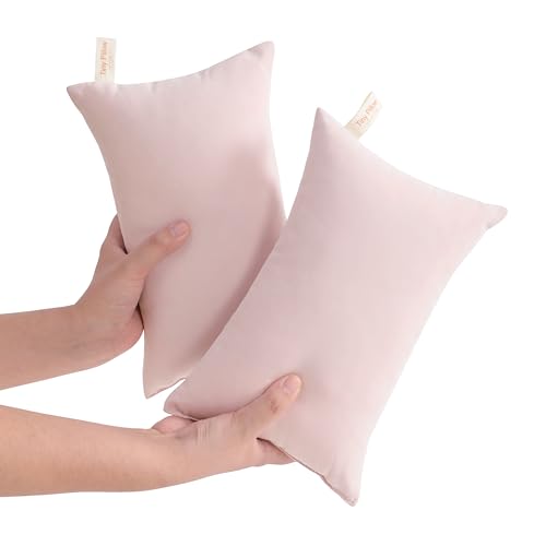 NTBAY Tiny Pillows, Down Alternative 7"x11" Microfiber Mini Pillow for Travel, Pets, Soft Machine Washable Small Pillows for Neck, Wrist, Lumbar and Knee, Pink - color: Pink, size: 11"x7"