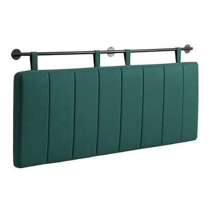 Queen Headboard Only, Wall Mounted Hanging Upholstered Bed Head Board | Modern Vertical Channel Design of Fine Linen, Elegant Dark Green Fluted Headboard for Bedroom (Dark Green, Queen Size ) - color: Linen/Green, size: Queen
