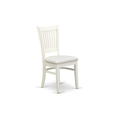 East West Furniture DLVA5-LWH-C 5 Piece Dining Table Set for 4 Includes a Round Kitchen Table with Dropleaf and 4 Linen Fabric Kitchen Dining Chairs, 42x42 Inch, Linen White - color: Dlva5-lwh-c