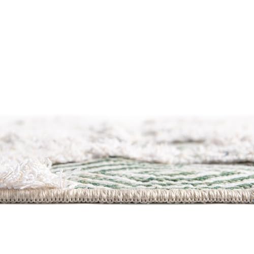 Rugs.com - Sabrina Soto Casa Rug – 8 Ft Runner Green Textured Cotton Runner Modern Geometric Design, Perfect for Hallways and Entryways - color: Green, size: 2'3" x 8' (Runner)