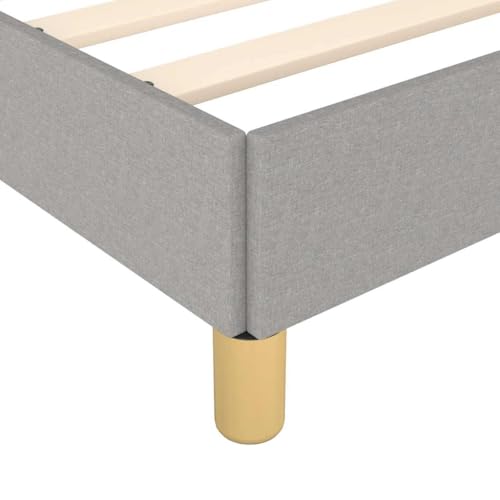 Twin XL Bed Frame, Modern Upholstered Platform Bed with Breathable Fabric, Solid Engineered Wood Foundation, Light Grey, 13.8 Inch Low Profile - color: Light Gray, size: Twin XL & 13.8"