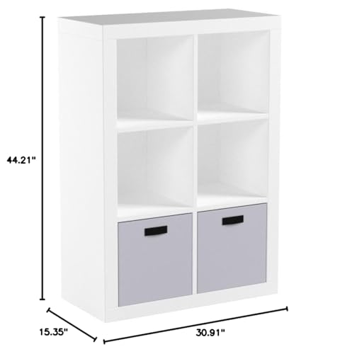 Better Homes and Gardens.. Bookshelf Square Storage Cabinet 4-Cube Organizer (Weathered) (White, 4-Cube) (White, 6-Cube)