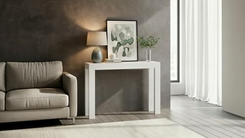 Plank+Beam Modern Console Table, 46 Inch, White | Non-Toxic Finishes, Versatile Design, Modern Design, Easy Assembly, Modern Style, Quick Setup, Solid Wood - color: White, size: 46 Inch