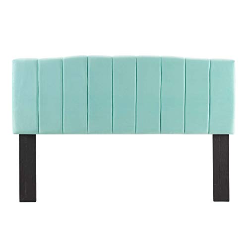 Camilla Channel Tufted Performance Velvet King/California King Headboard - Sophisticated Retro Glamour, Stain-Resistant Velvet, Adjustable Mounting Positions.