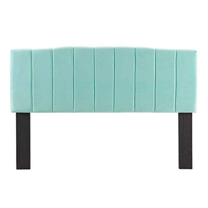Camilla Channel Tufted Performance Velvet King/California King Headboard - Sophisticated Retro Glamour, Stain-Resistant Velvet, Adjustable Mounting Positions.