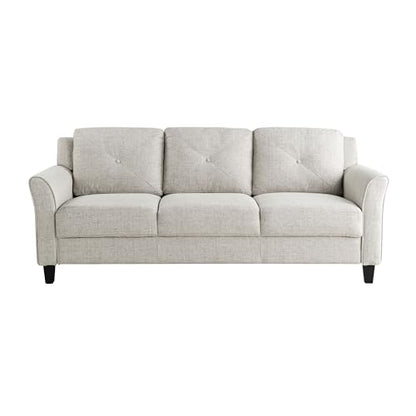 Studio Living Harrington 80.3" Sofa, Transitional Modern, Pocket Coil Comfort, Easy Assembly, Woven Fabric, Beige - color: Beige, size: Sofa