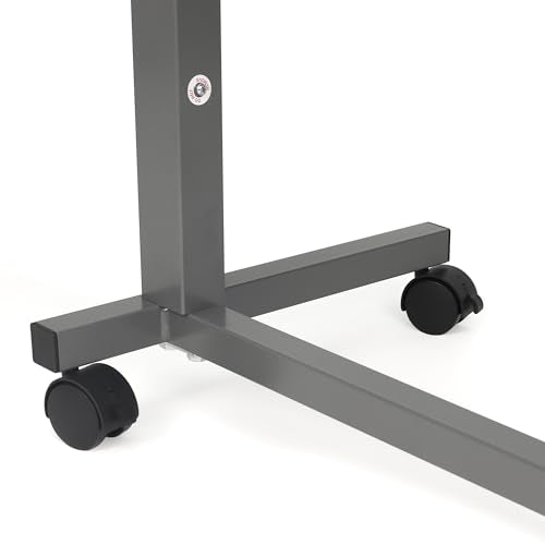 Vaunn Medical Cart Adjustable Overbed Table with Wheels – Rolling Bedside Table for Hospital, Portable Standing Cart & Laptop Desk for Bed, Couch, Wheelchair - color: Black