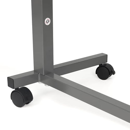 Vaunn Medical Cart Adjustable Overbed Table with Wheels – Rolling Bedside Table for Hospital, Portable Standing Cart & Laptop Desk for Bed, Couch, Wheelchair - color: Black