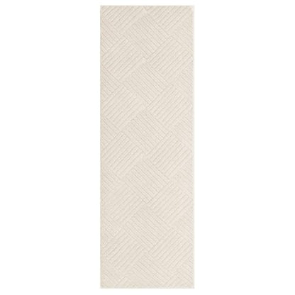 2x6 Bedroom Runner, Soft Beige Geometric Fluffy Hallway Mat | Washable Modern Hall Floor Rug, Non Slip Shaggy Boho Indoor Accent Kitchen Throw Carpet for Laundry, Entyway and Bathroom - size: 2' x 6' (Runner)
