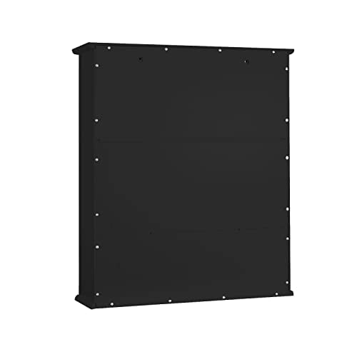 TaoHFE Black Medicine Cabinet Bathroom Over the Toilet Storage Cabinet | Wall Medicine Cabinet Organizer with 2 Door Adjustable Shelves, Wooden Modern Bathroom Shelves Wall Mounted Laundry Room - color: Black