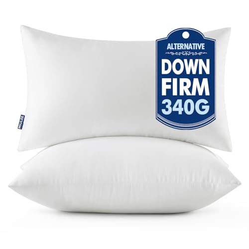 MIULEE 12x24 Throw Pillows Inserts 2 Pack, Decorative Pillows for Couch Bed | 100% Virgin Filling, Full and Fluffy, Lumbar, Back and Neck Support - size: 12x24 Inch