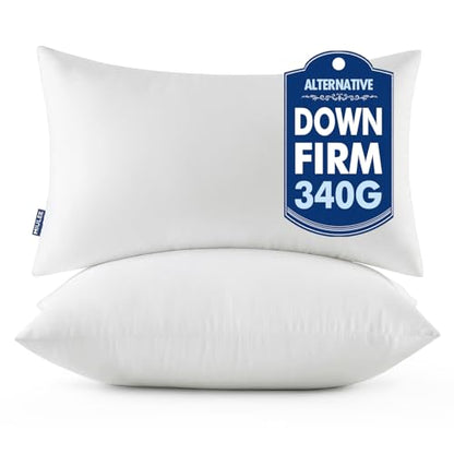 MIULEE 12x24 Throw Pillows Inserts 2 Pack, Decorative Pillows for Couch Bed | 100% Virgin Filling, Full and Fluffy, Lumbar, Back and Neck Support - size: 12x24 Inch