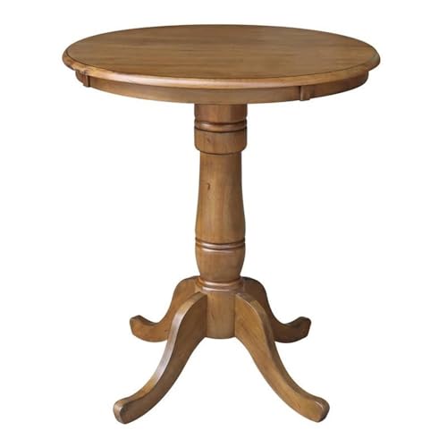 Whitewood Industries International Concepts Round Top Pedestal Table, Pecan - color: Pecan