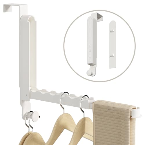Over The Door Collapsible Drying Rack - Portable & Foldable, Indoor Small Hanging Clothes Drying Rack, White - color: White
