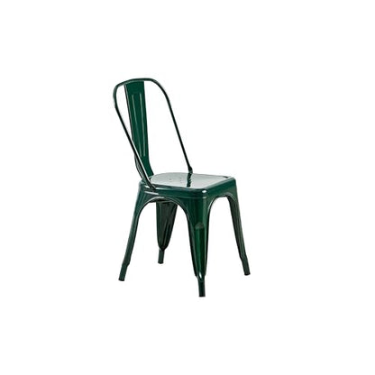 AC Pacific 18 Inch Seat Height Industrial Metal Dining Chairs, Stackable Kitchen or Bar Seat, Durable Modern Design, Versatile Accent Furniture, Set of 2, Dark Green - color: Dark Green, size: Set of 2