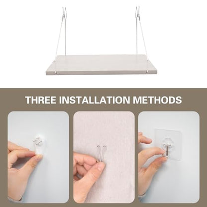 SnowTing 2 Set Fabric Wall Cubicle Shelf with Hooks, Wall Mounted Wooden Floating Storage Shelf for Fabric Panel in Kitchen, Bedroom, Living Room, Office Desk, 11.8 x 5.9 x 0.47 Inch (White) - color: White