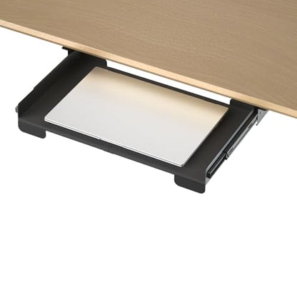 20 Inch Under Desk Mounted Sliding Loptop Drawer, Desktop Extension Pull-Out Laptop Tray for Office Desk, Extra Storage Organizer for Sit Stand Workstation - size: 20 INCH
